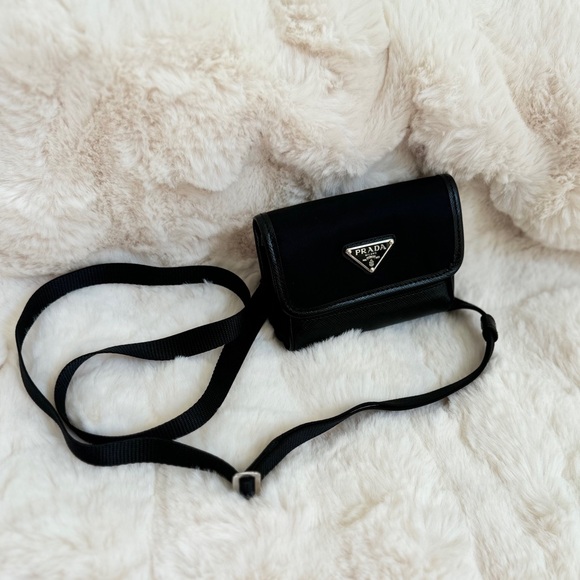 Prada Saffiano and Nylon Crossbody Mini Pouch Bag - Picture 4 of 15